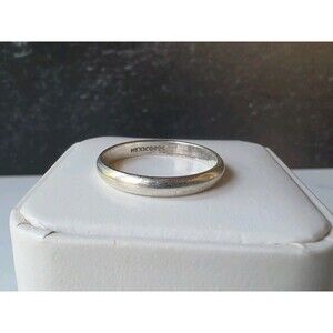 Mexican 925 Sterling Silver Band Ring, Size US 10.25 Vintage